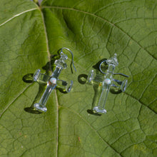 Load image into Gallery viewer, Glass Cross Earrings
