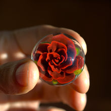 Load image into Gallery viewer, Red Rose Flower Marble 1.5&quot; diameter
