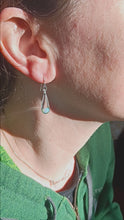 Load and play video in Gallery viewer, Fine earrings made of glass with 4 mm opal 
