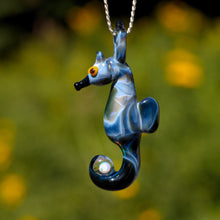 Load image into Gallery viewer, Glass Seahorse Pendant with Opal
