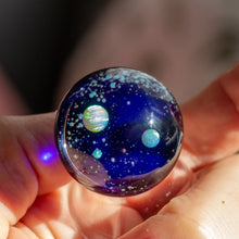 Load image into Gallery viewer, Glass space marble with opal planets
